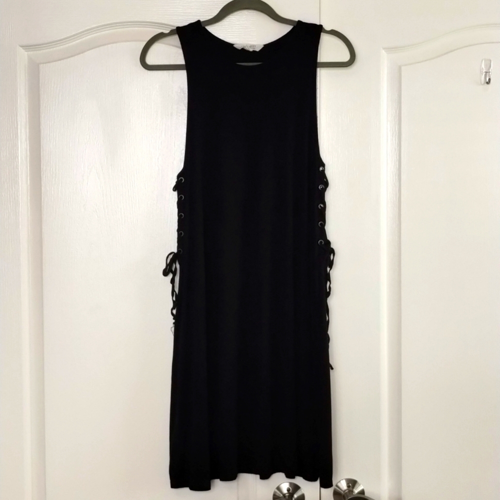 AEO American Eagle soft & sexy black braided sides dress sleeveless size large